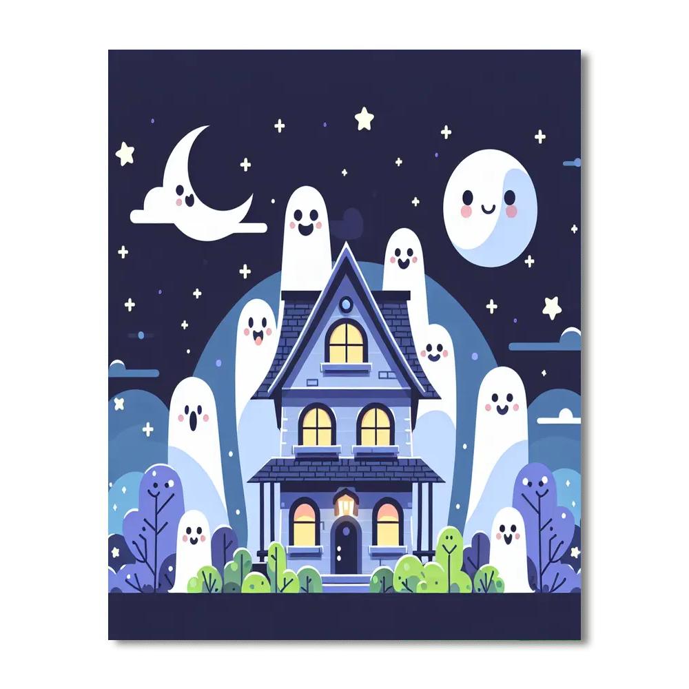 Mystery In The Haunted House Number Painting