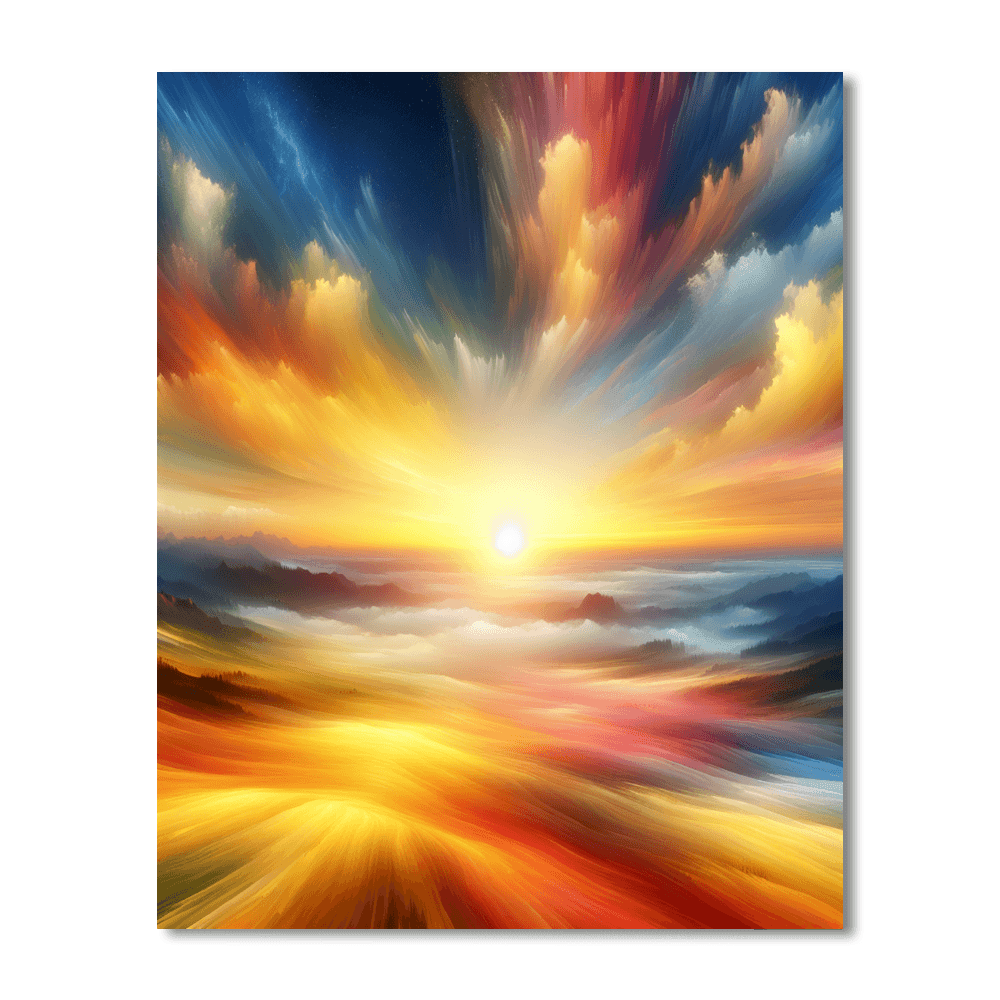 Radiant Sunrise Glow Number Painting