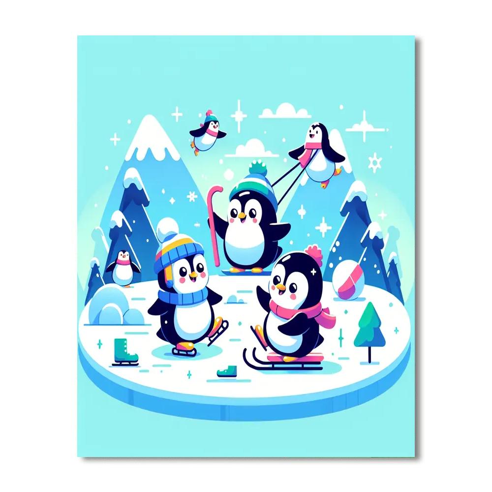 Penguin Ice Kingdom Paint By Numbers Art