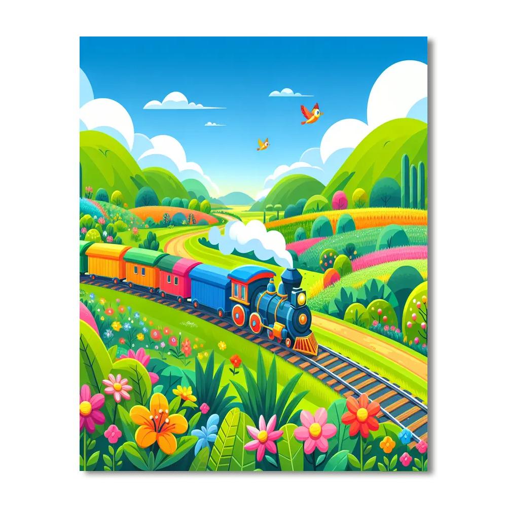 Delightful Train Journey Painting By Numbers Kit