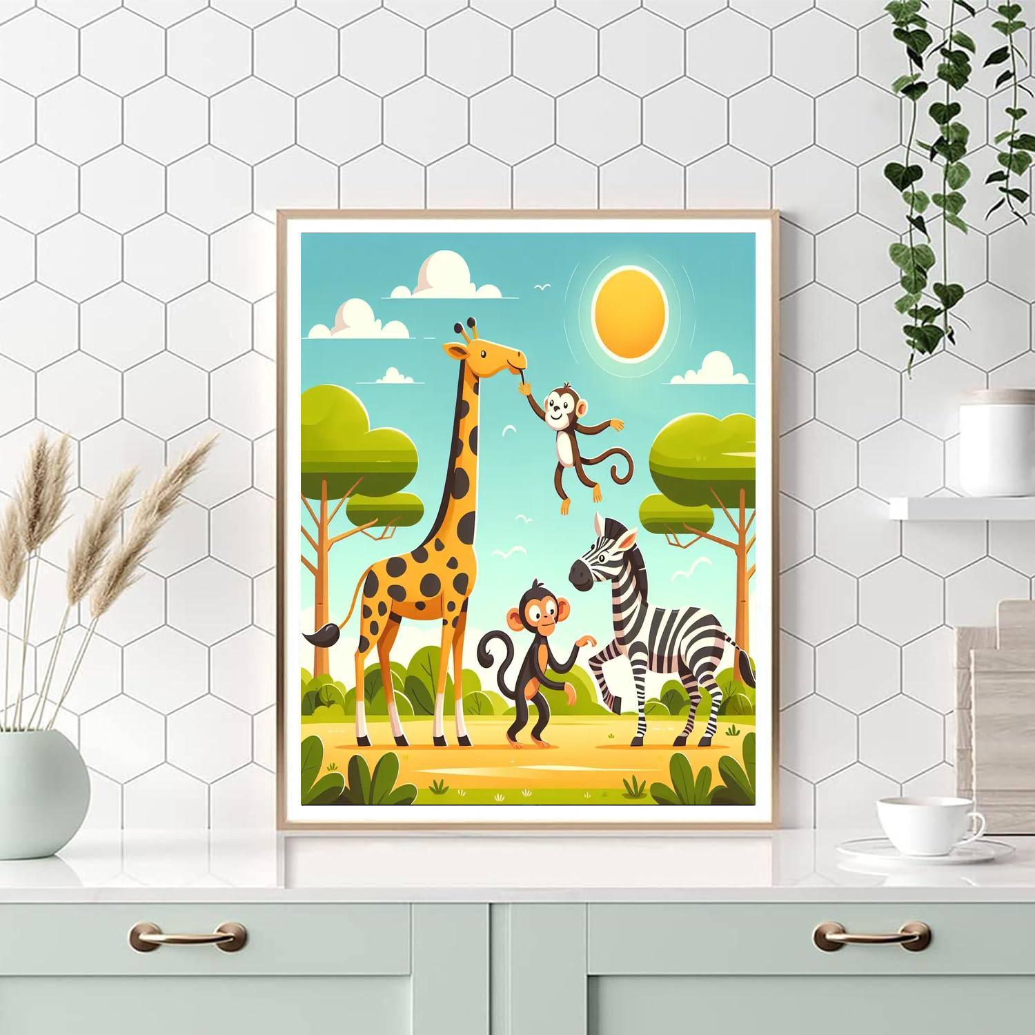Colorful Zoo Adventure Numbered Painting Kits