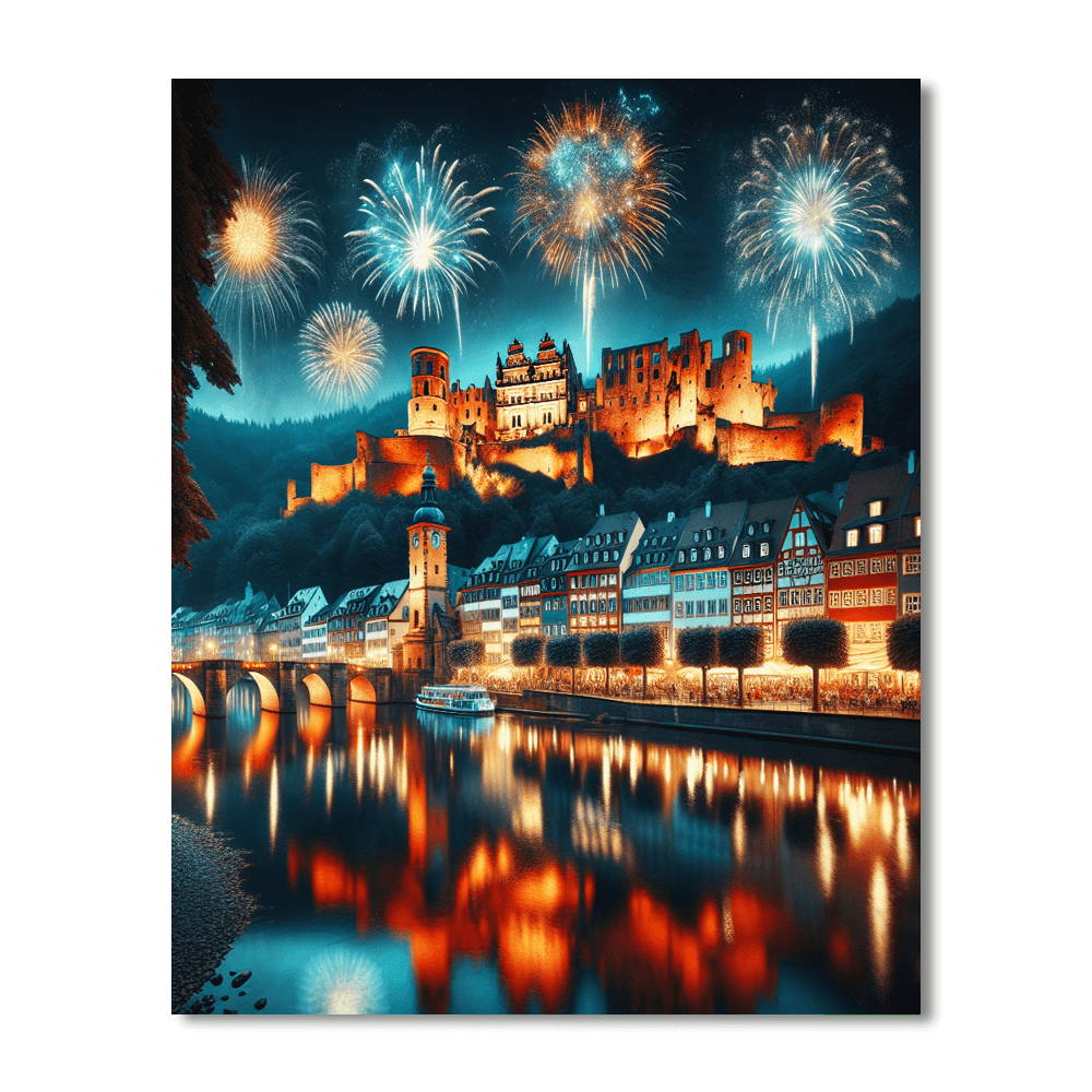 Heidelberg Castle Illumination - Germany Paint By Numbers Art