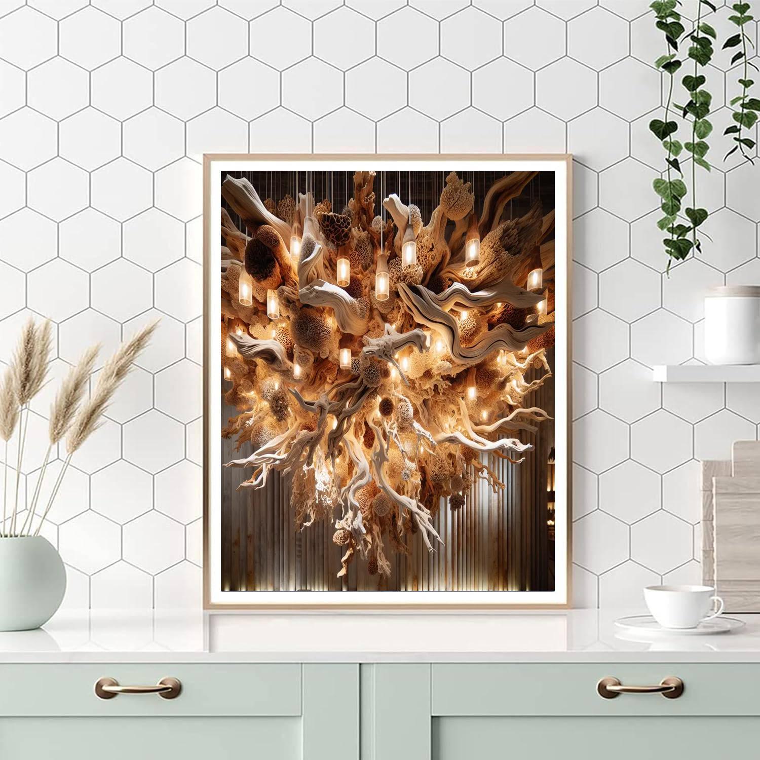 Celestial Driftwood Chandelier Painting Number Kit