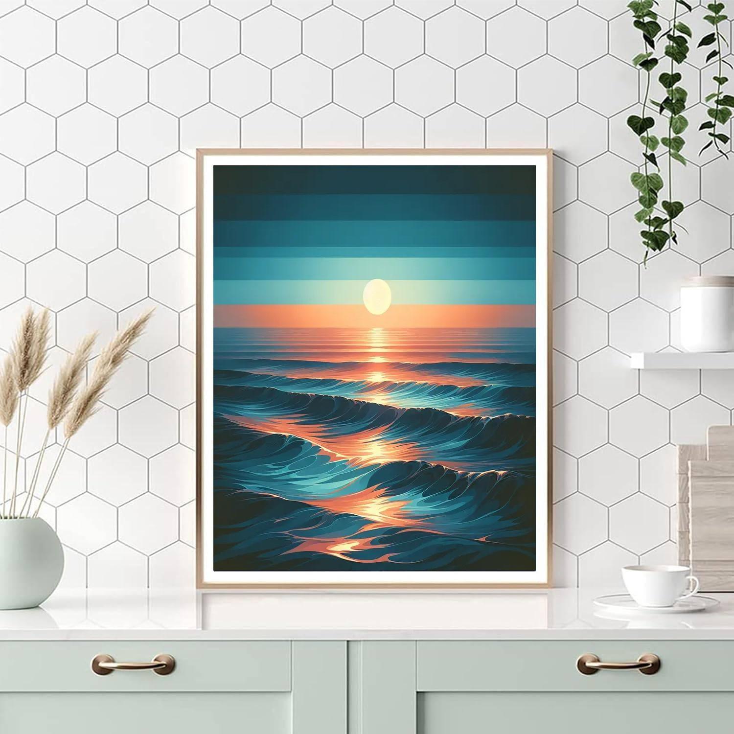 Serene Ocean Reflections DIY Paint By Numbers