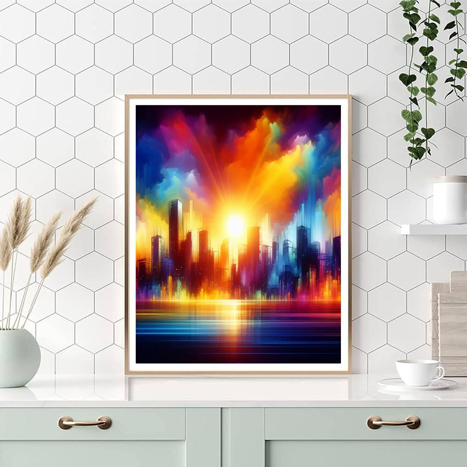 Vibrant Urban Skyline Paint By Numbers