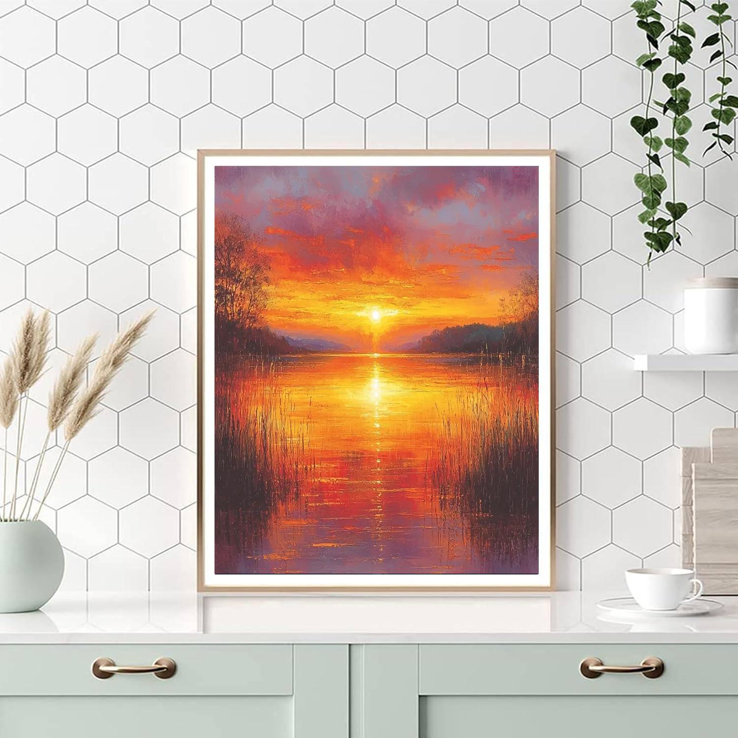 J.M.W. Turner Inspired Sunkissed Horizons  Paint By Numbers