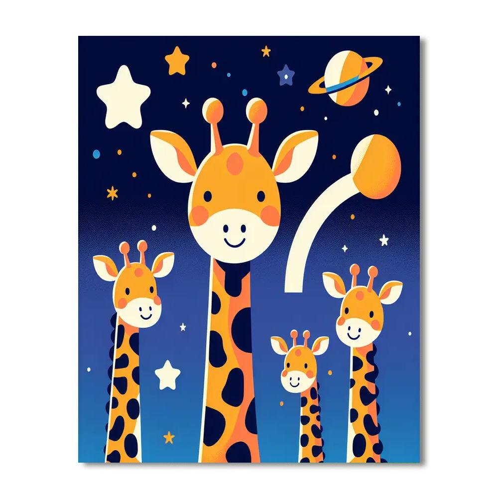 Giraffe Galaxy Gala Numbered Painting Kits