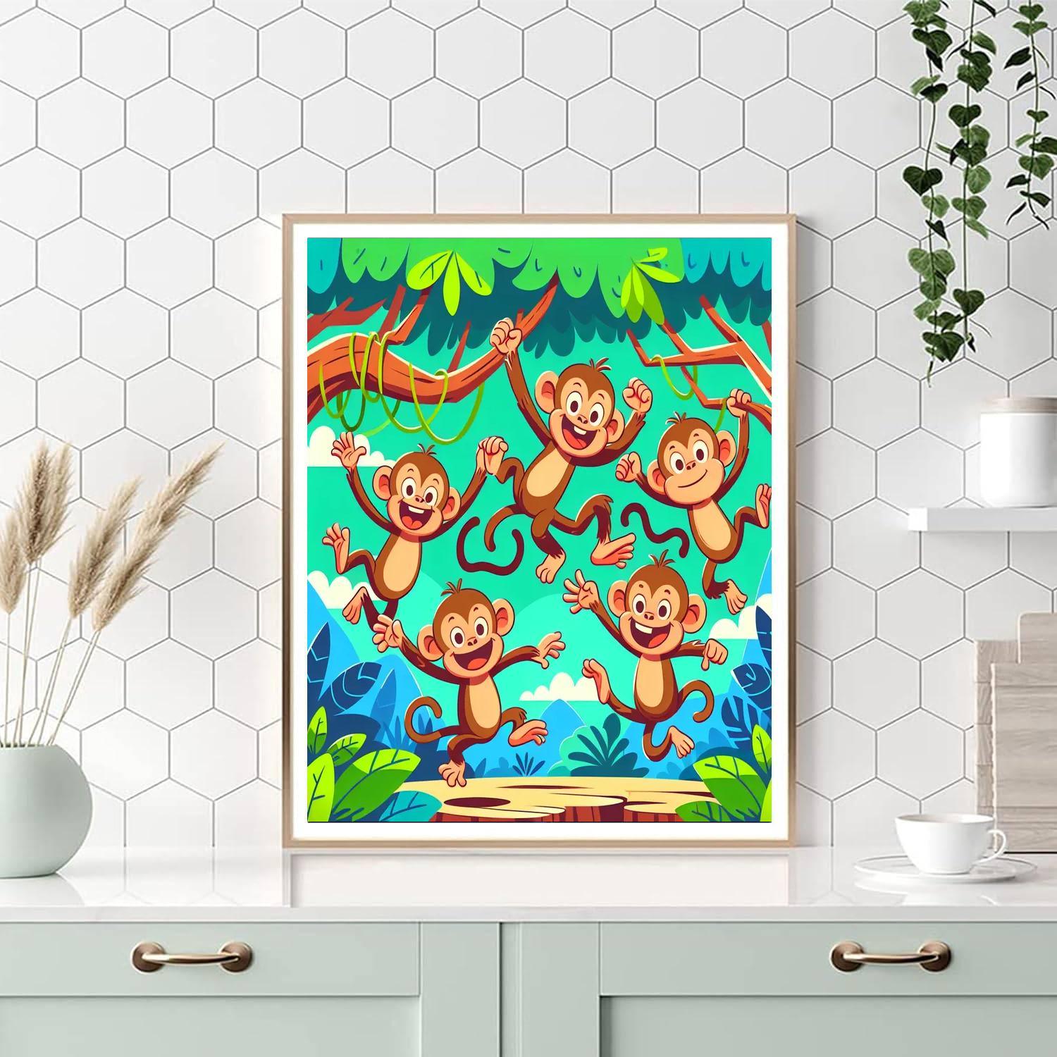 Jungle Gymnasts' Adventure Paint By Color