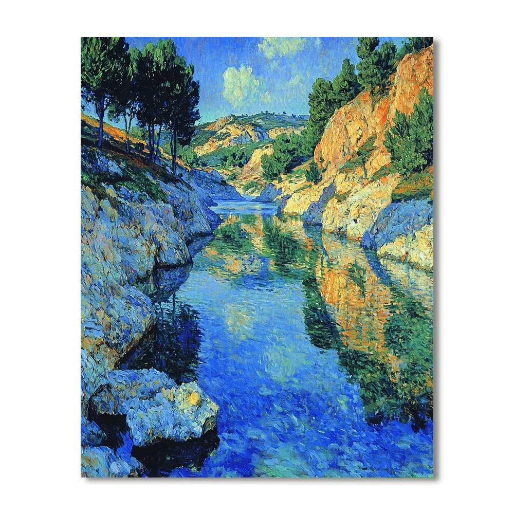 Paul Cézanne Inspired Charming River Reflections  Paint By Numbers Art