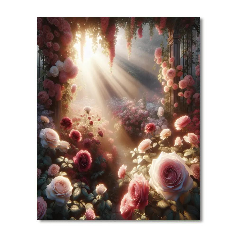 Romantic Rose Garden Stroll Paint By Numbers