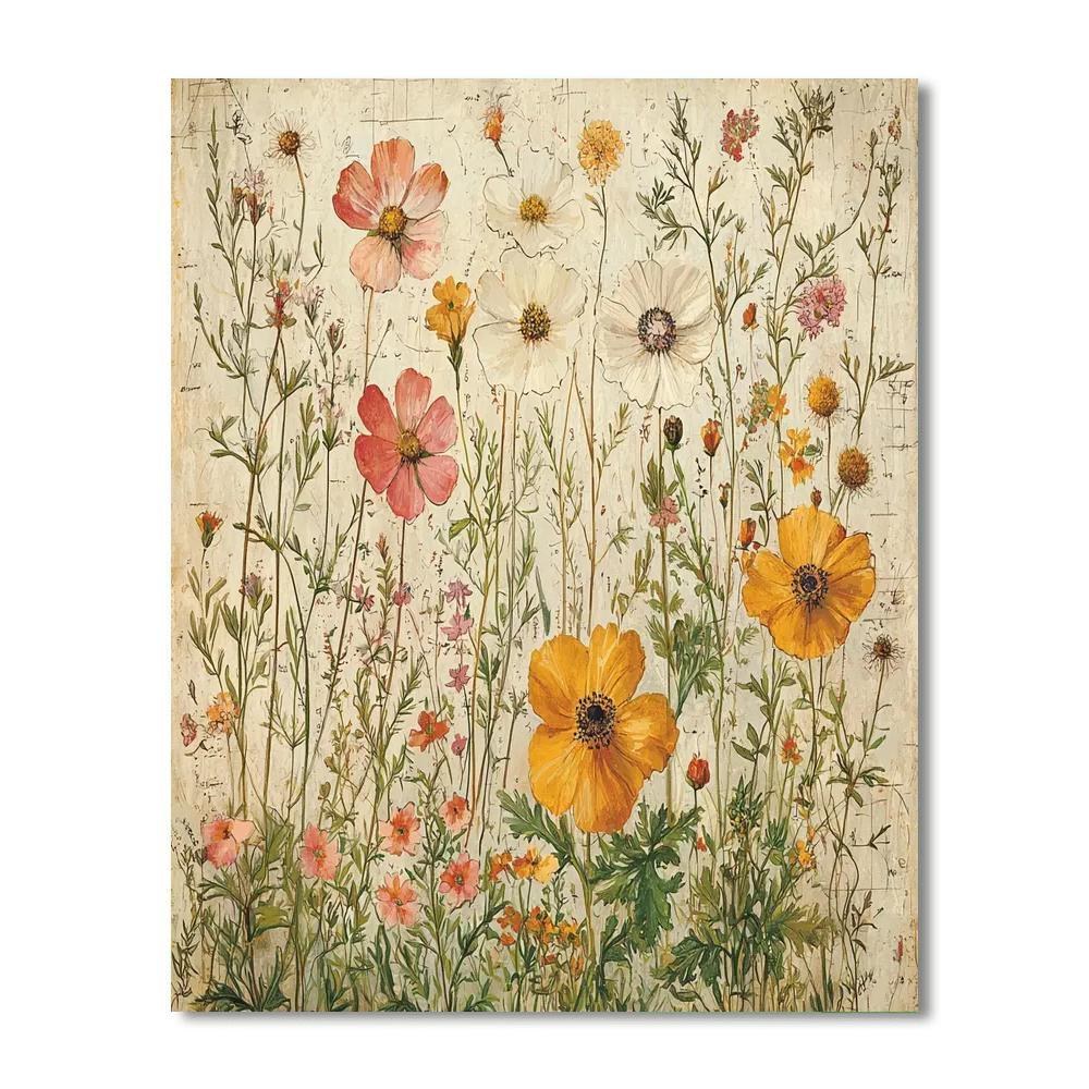 Leonardo Da Vinci Inspired Whispering Blooms Symphony  Numbered Painting Kits