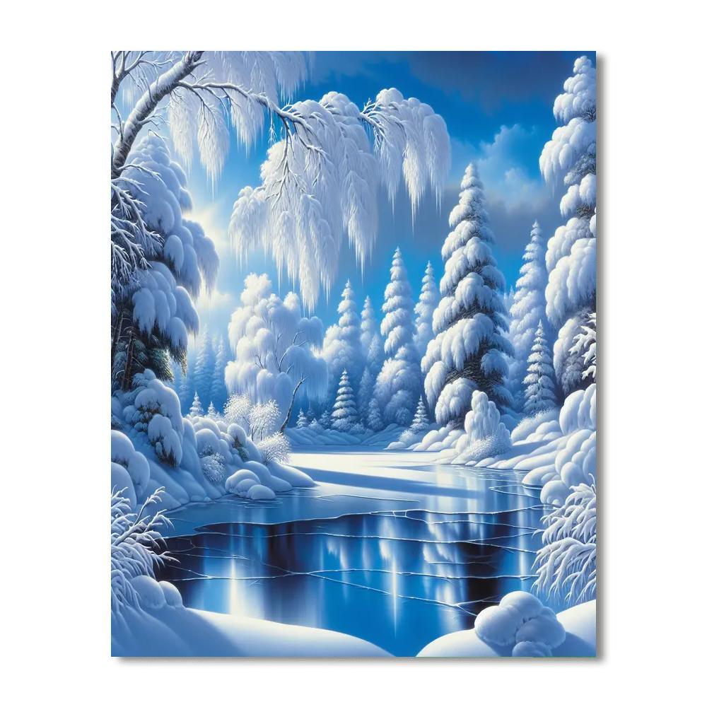 Tranquil Winter Reflections Paint By Numbers Art