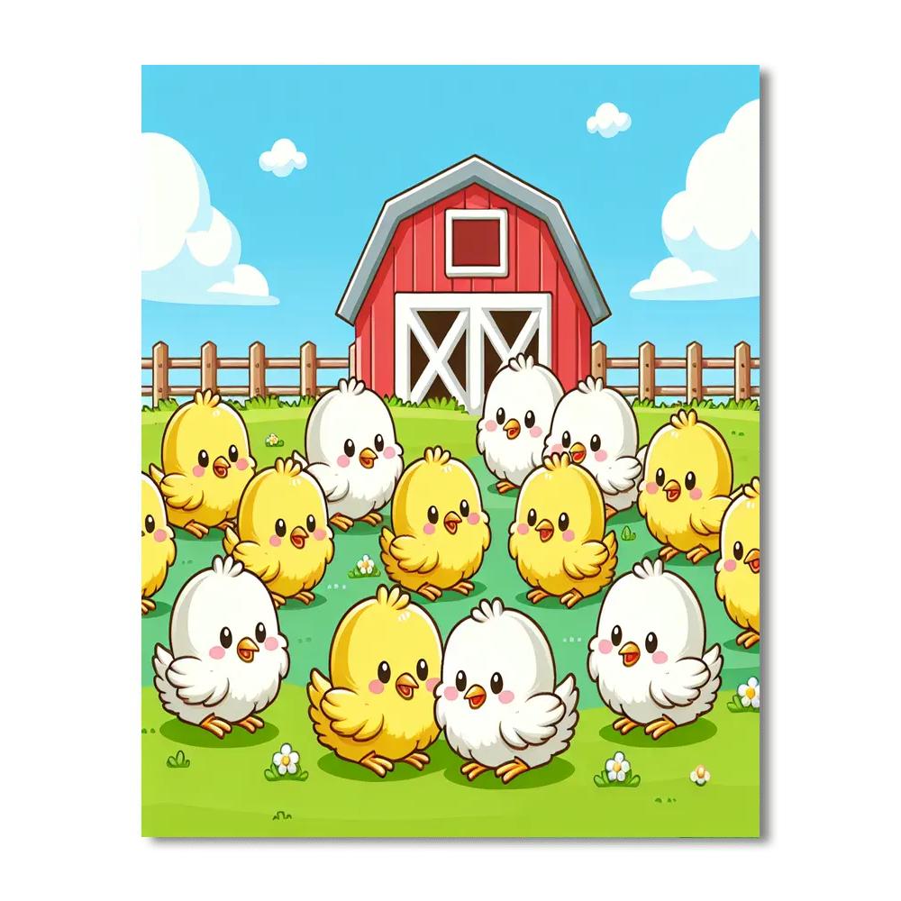 Charming Chicks Paint By Numbers Art