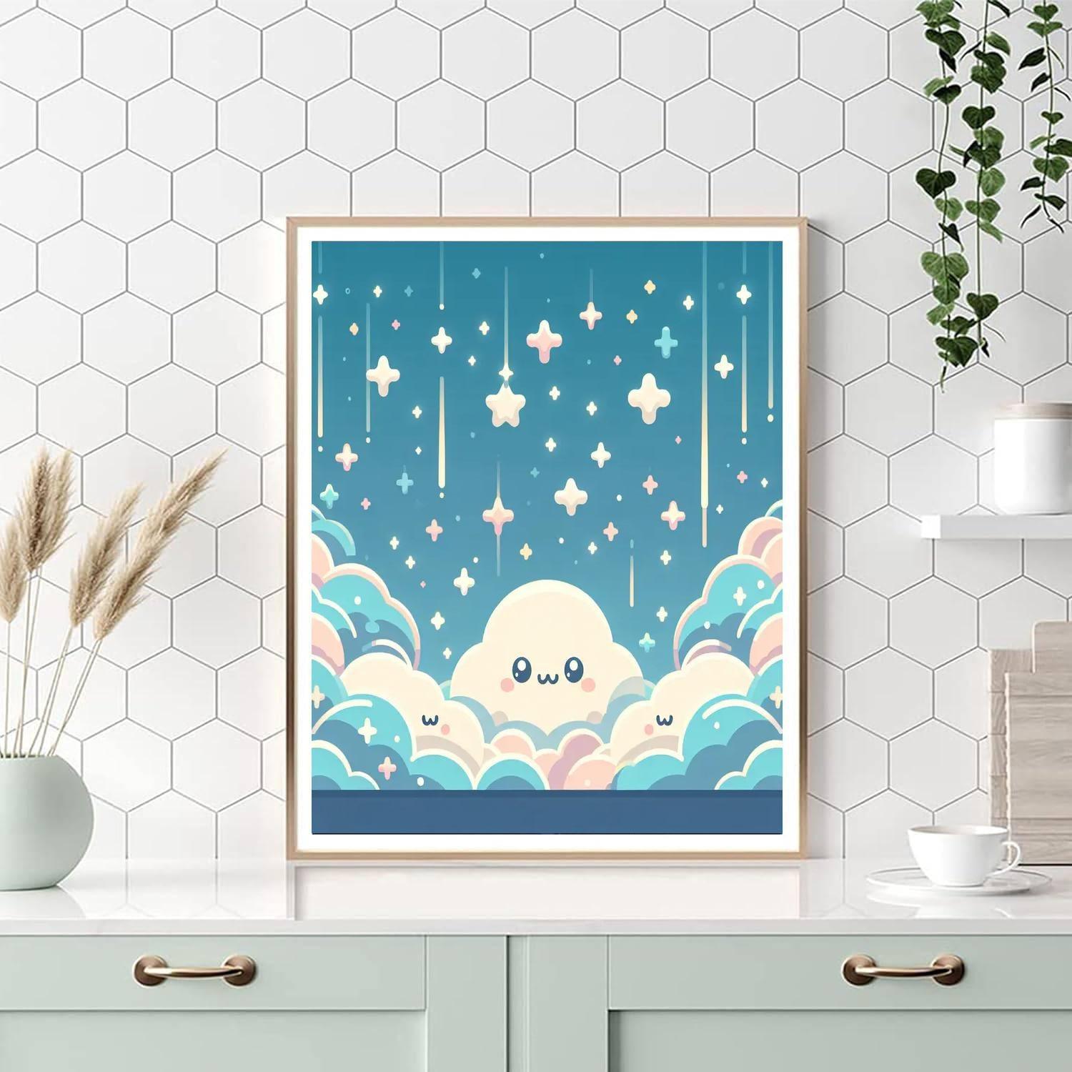 Sweet Dreams With Dreamy Clouds Numbered Painting Kits