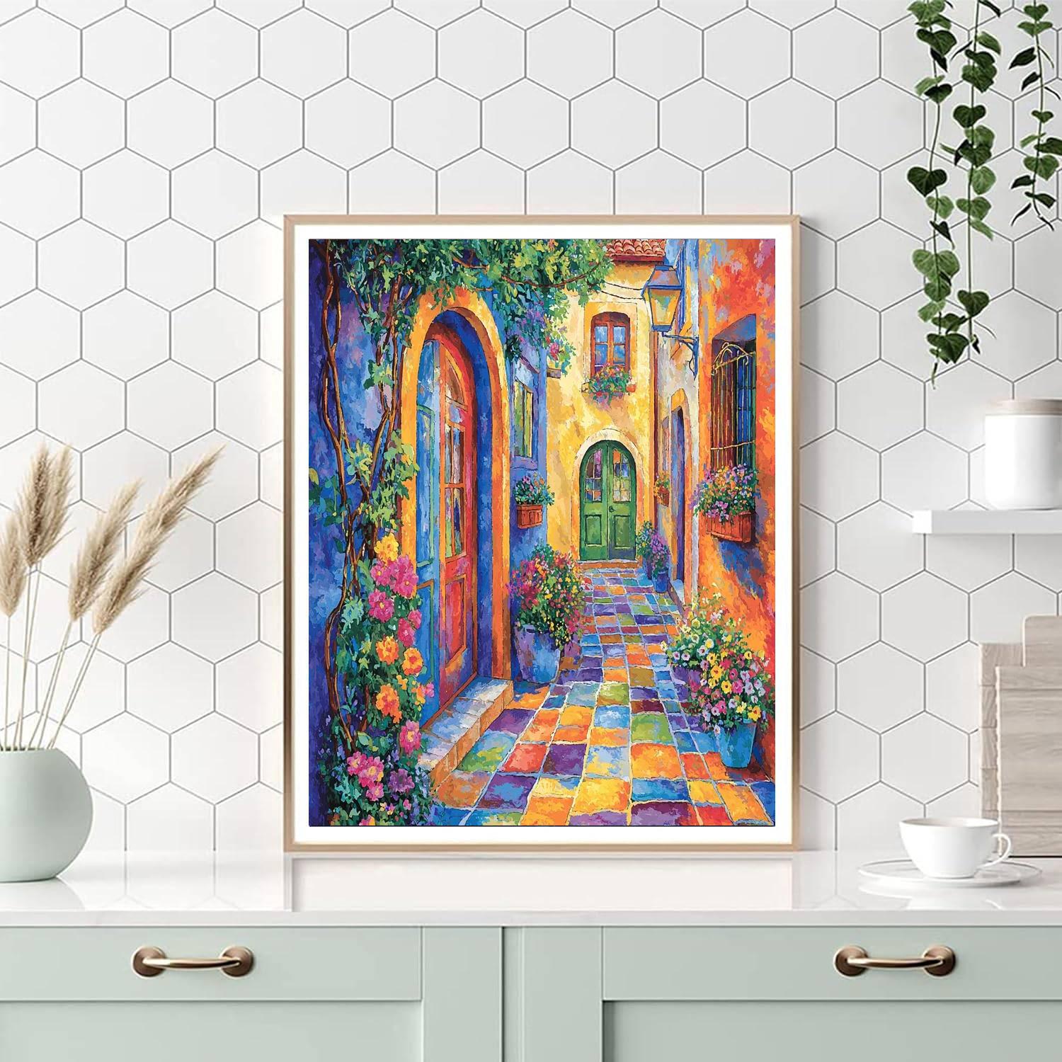 Marc Chagall Inspired Artistic Alleyway  Number Painting