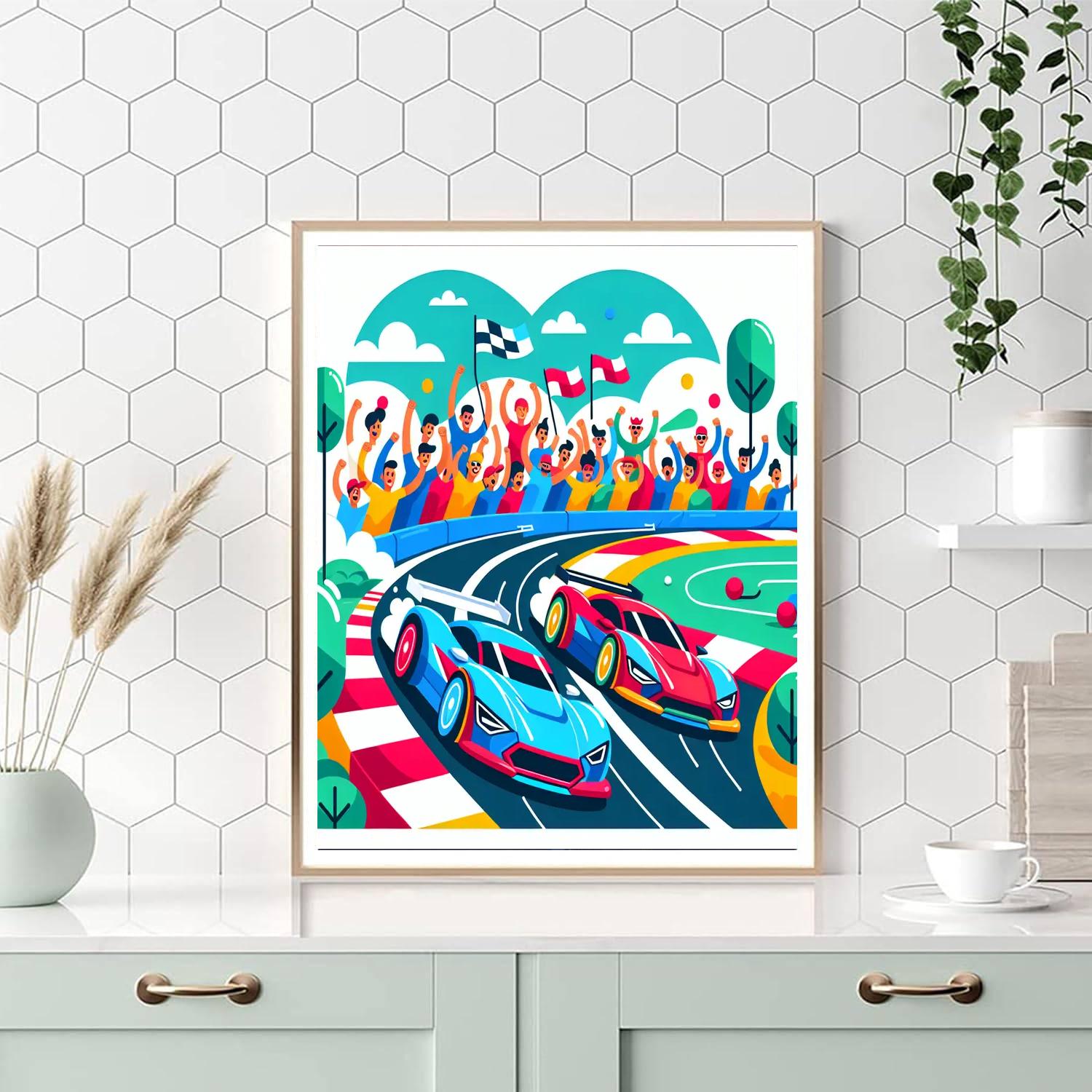 Racing Cars Rally Paint By Number