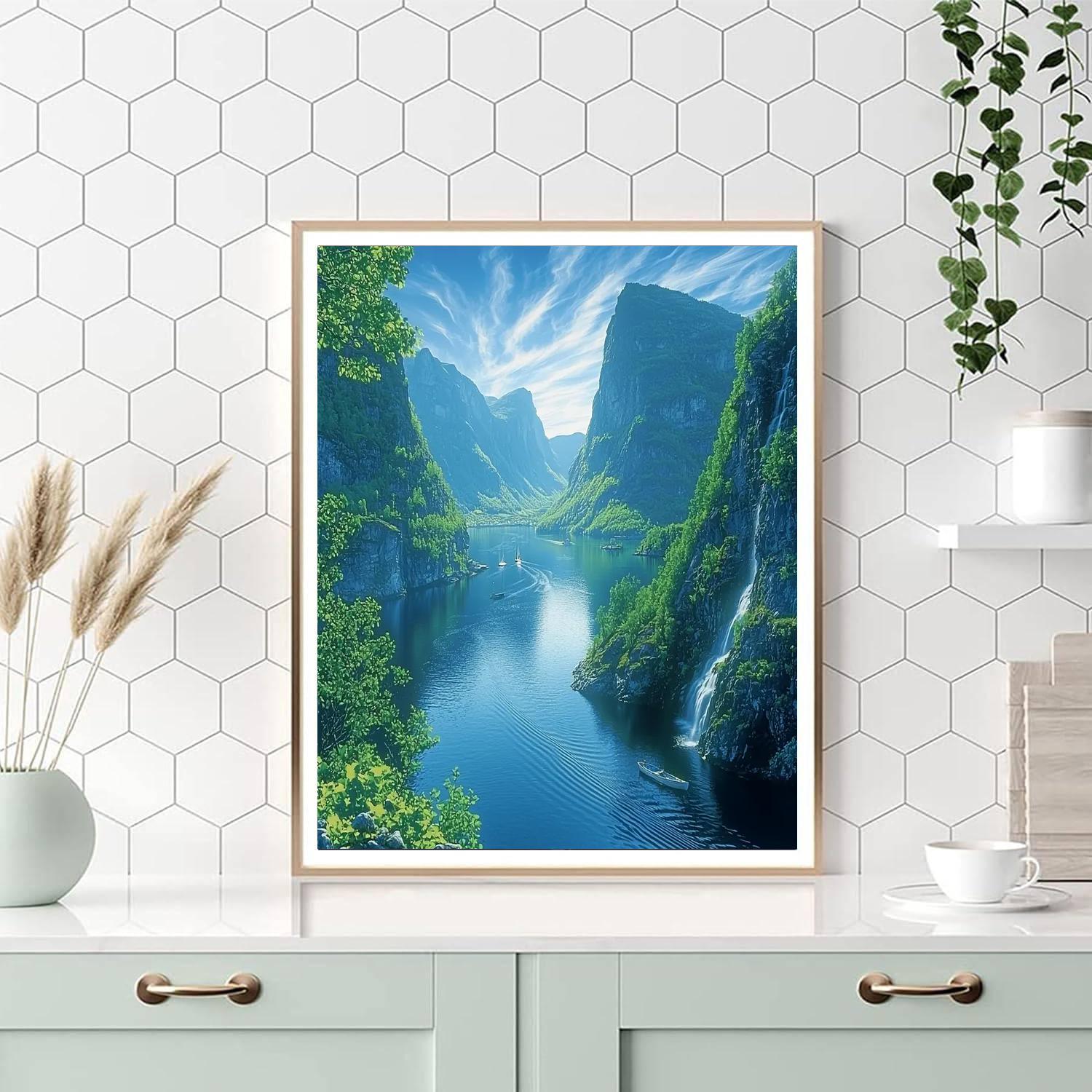 Fjord Cruise In Norway Painting Number Kit