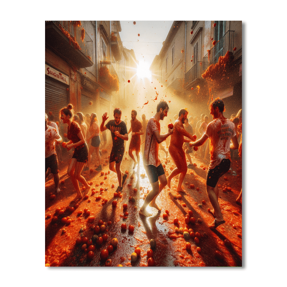 Tomatina - Spain Number Painting