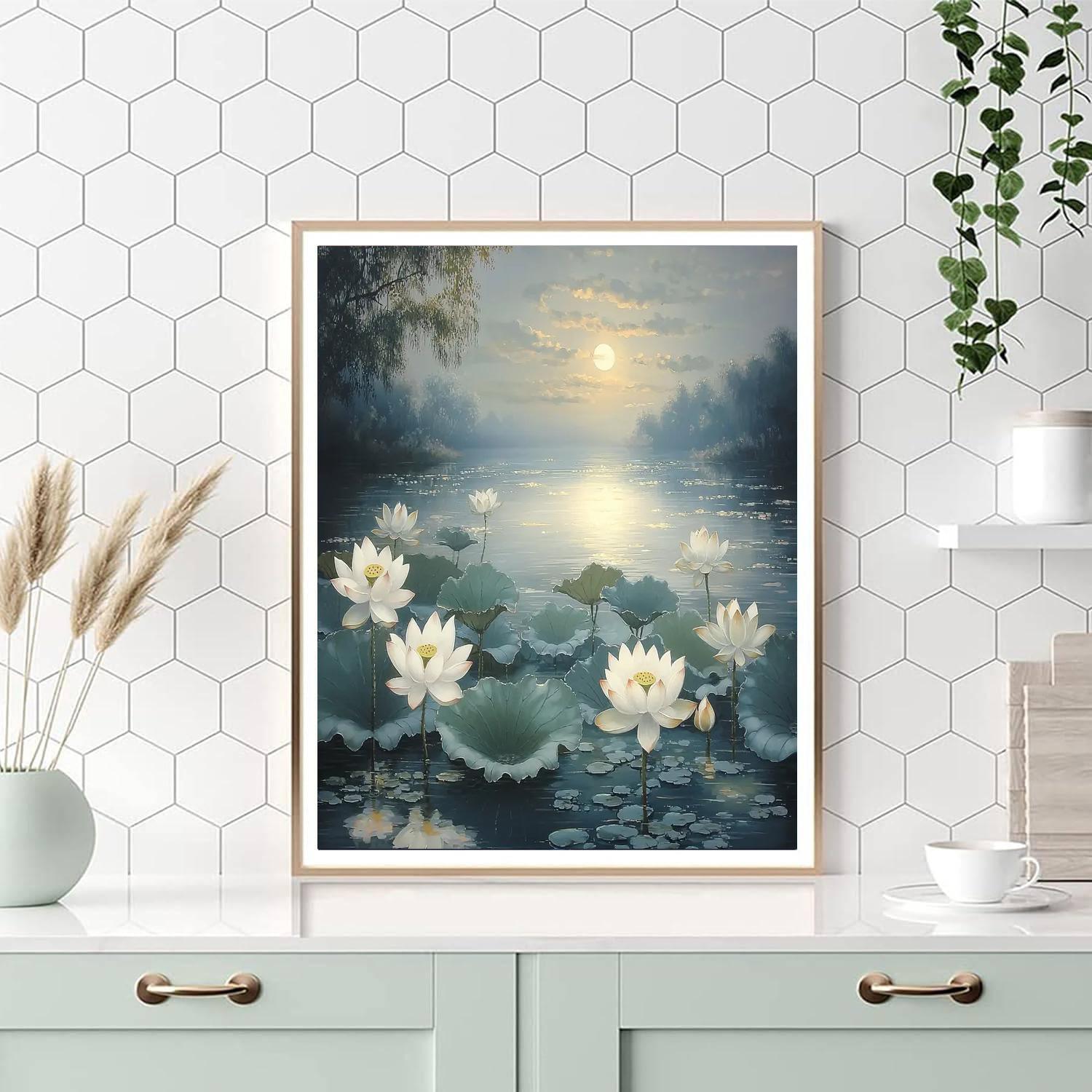 Li Keran Inspired Sacred Lotus Reverie  Paint By Numbers