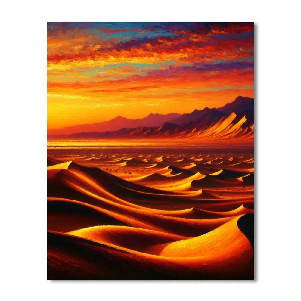 Sunset Over Golden Dunes Number Painting