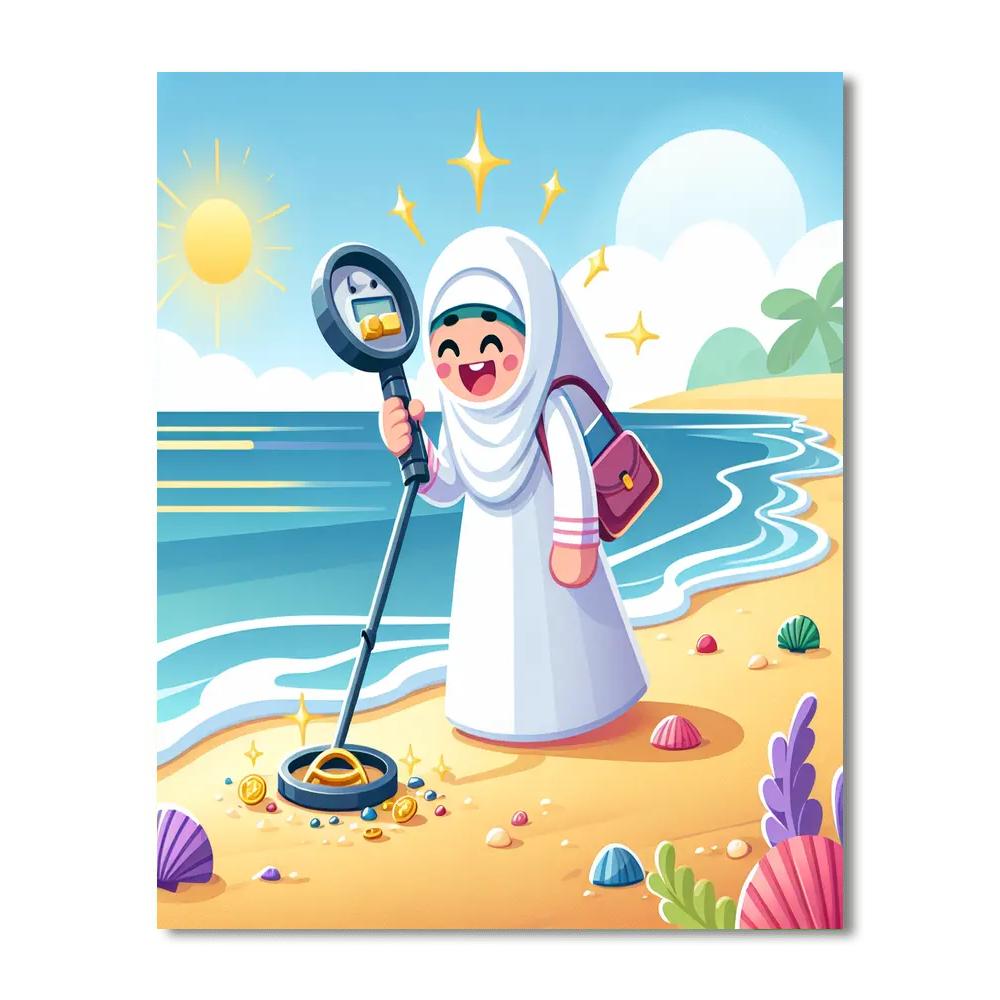 Beachcomber's Treasure Hunt DIY Paint By Numbers