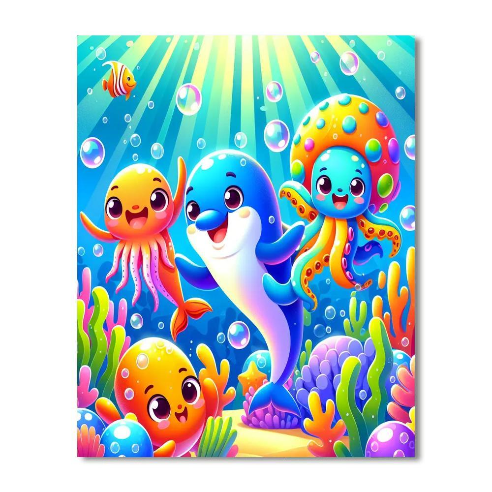 Underwater Dance Party Paint By Numbers