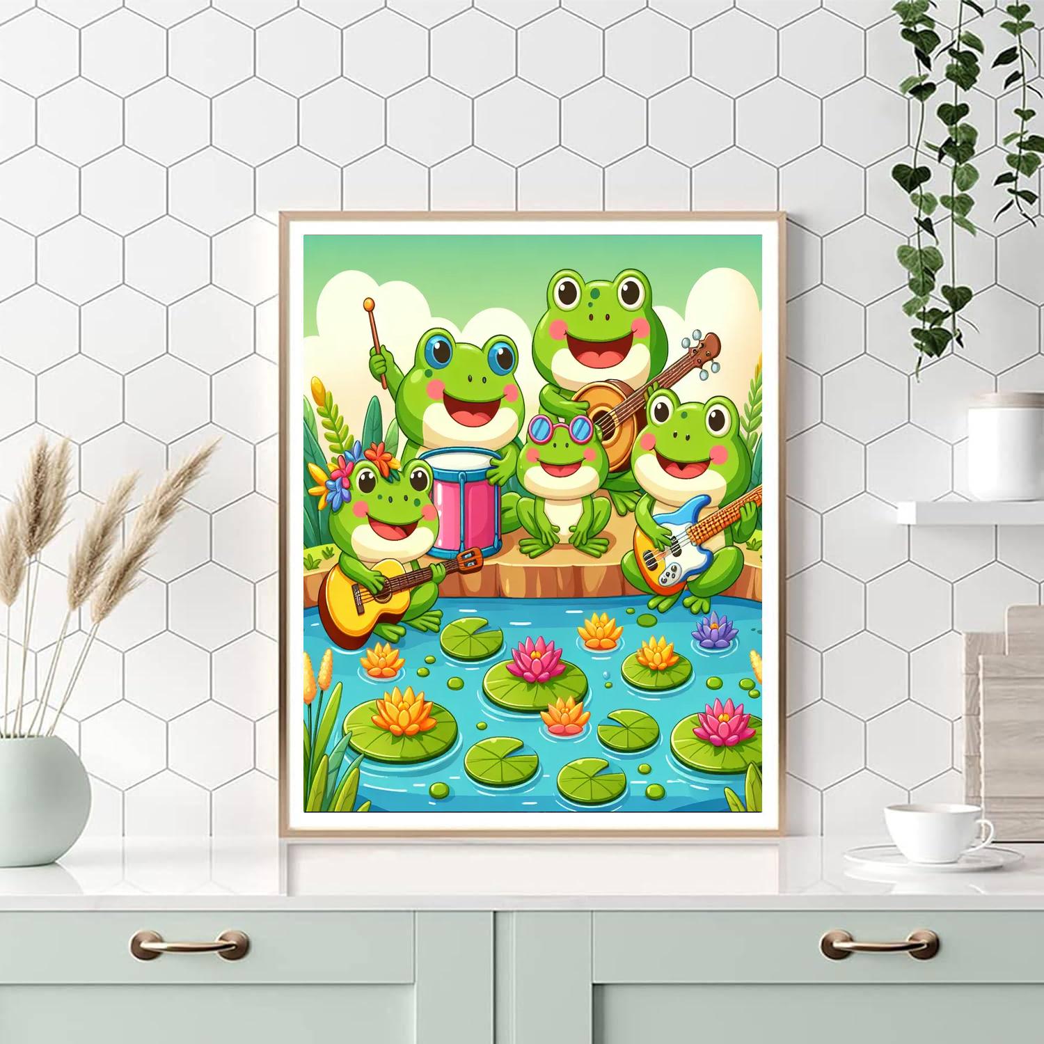 Happy Frog Band Paint By Numbers Art