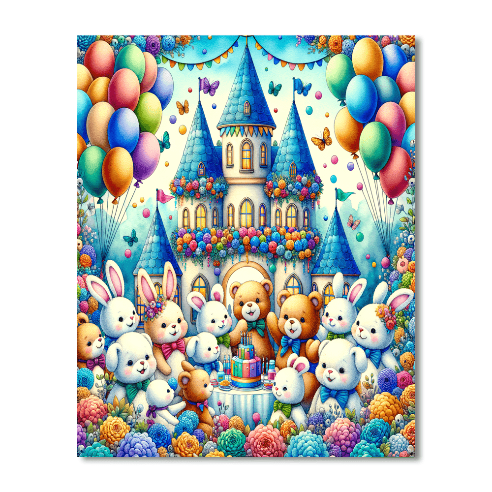 Cuddly Creature Castle Painting Number Kit