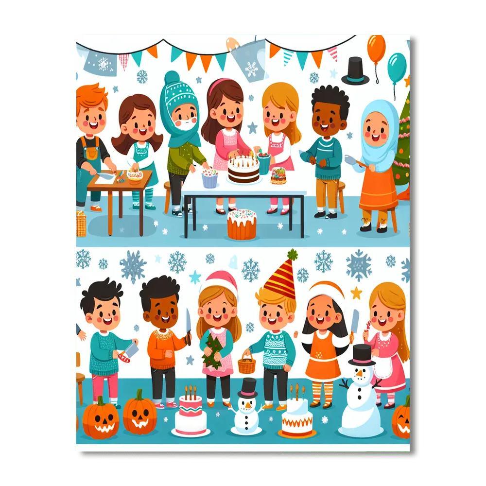 Jolly Holiday Celebrations Painting By Numbers Kit