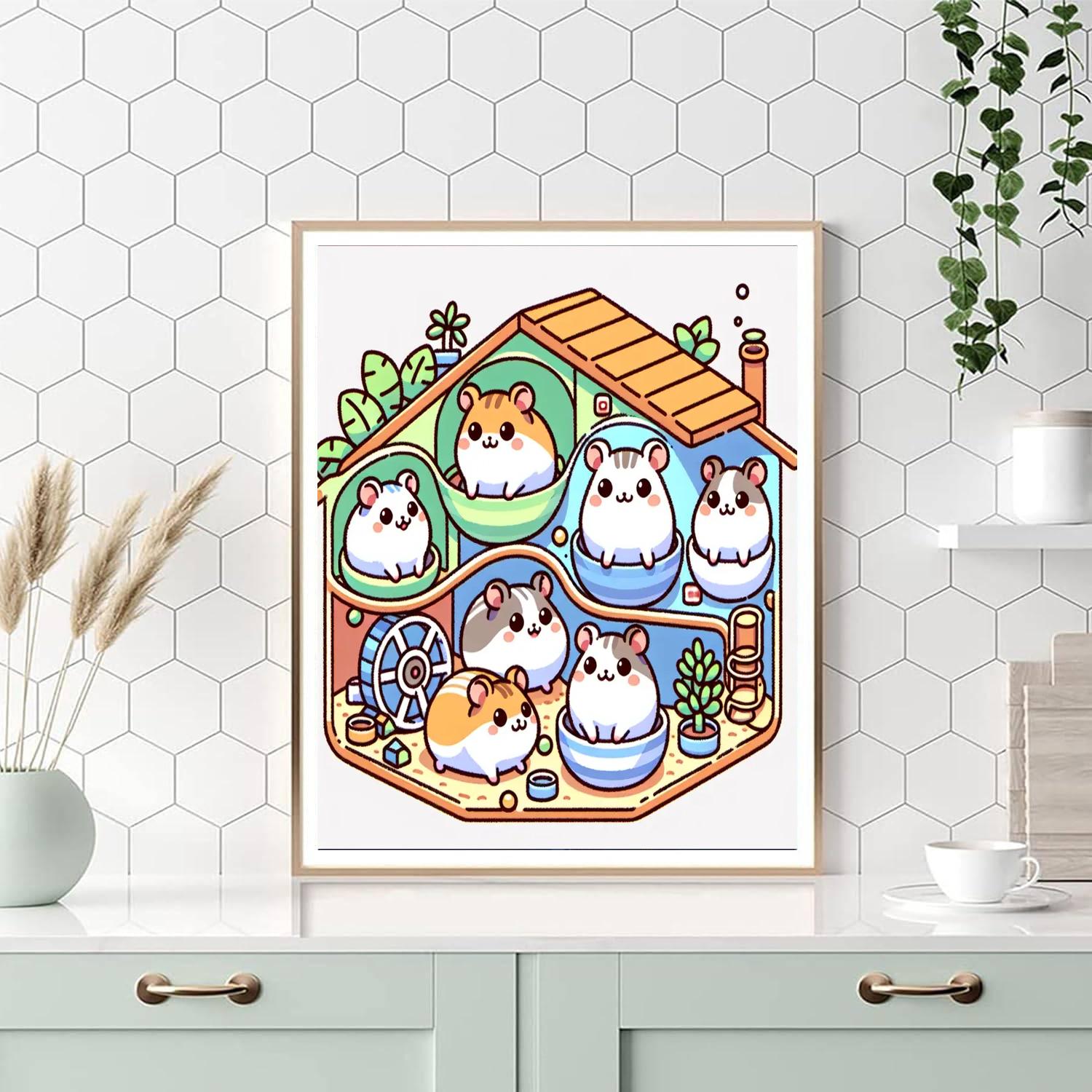 Hilarious Hamster Hideout Painting By Numbers Kit
