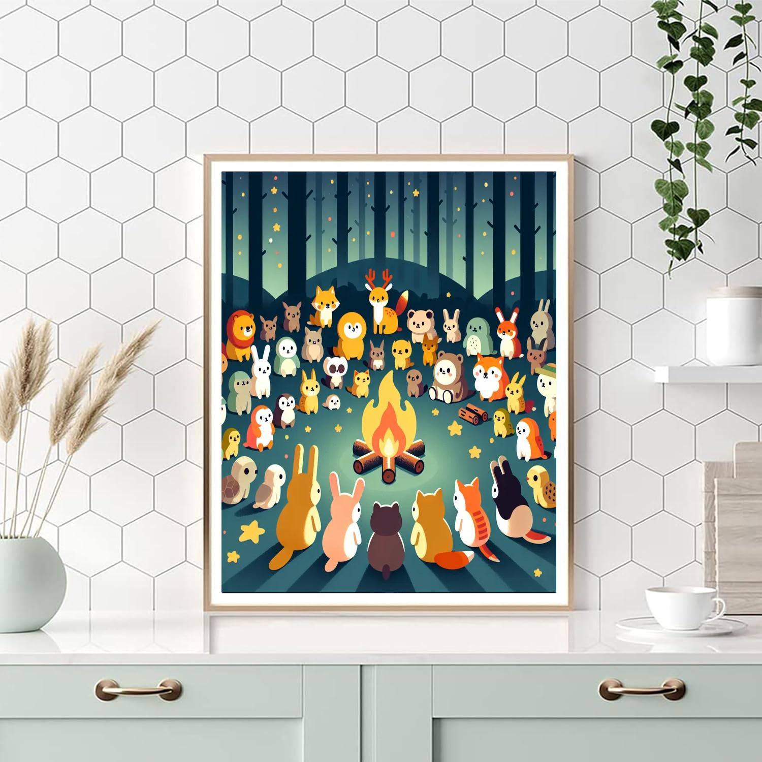 Cozy Campfire Circle Paint By Number