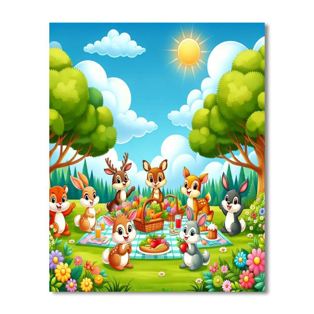 Happy Woodland Picnic Paint By Number