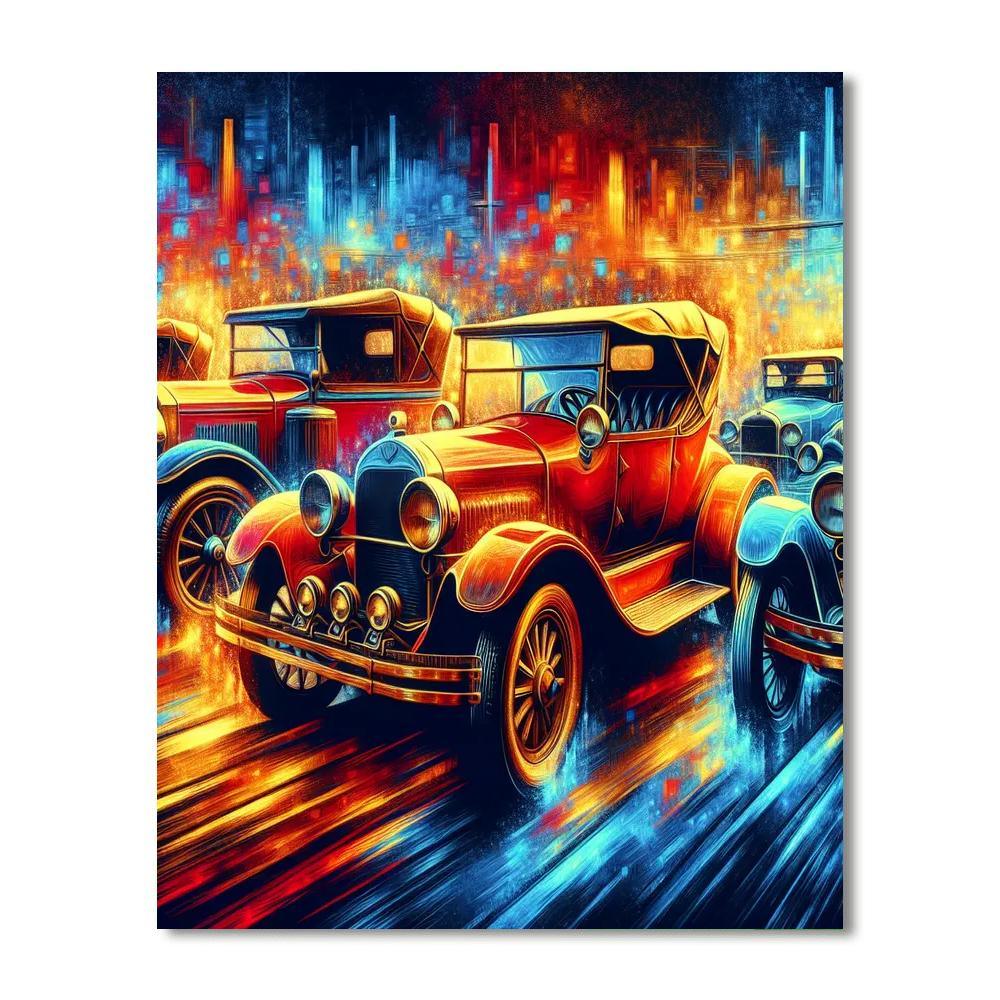 Vintage Vehicle Adventure Painting By Numbers Kit