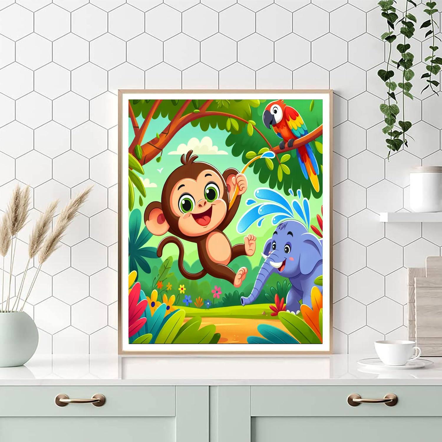 Cheerful Jungle Friends Paint By Numbers