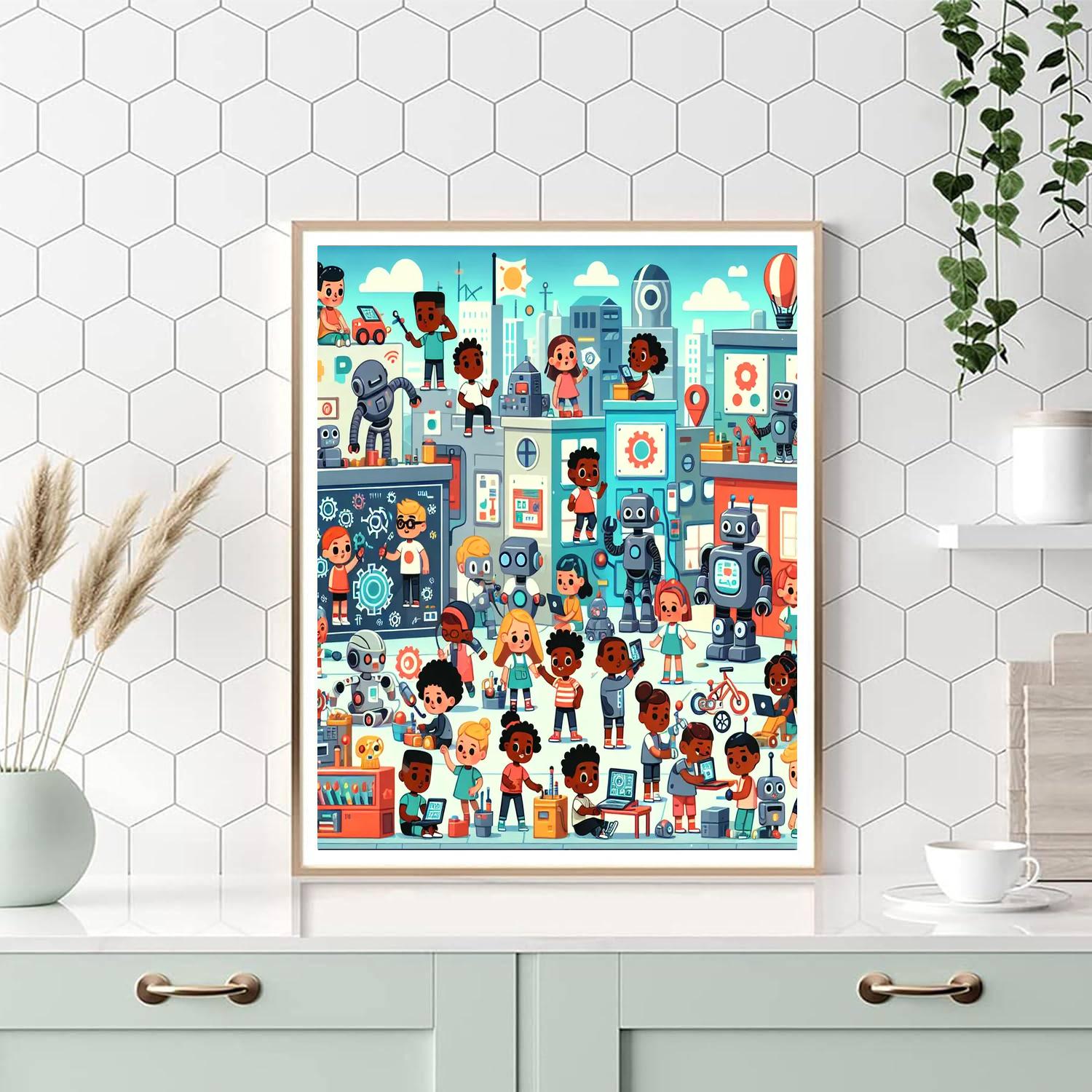 Robot City Challenge Painting Number Kit