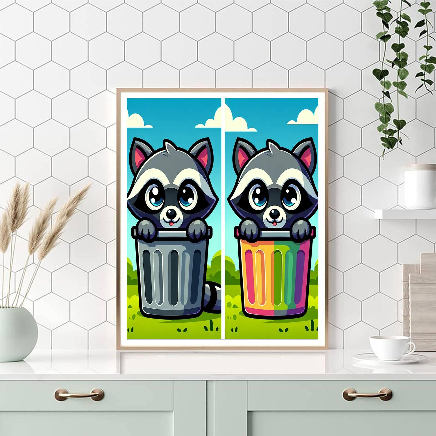 Cheeky Raccoon Painting Number Kit
