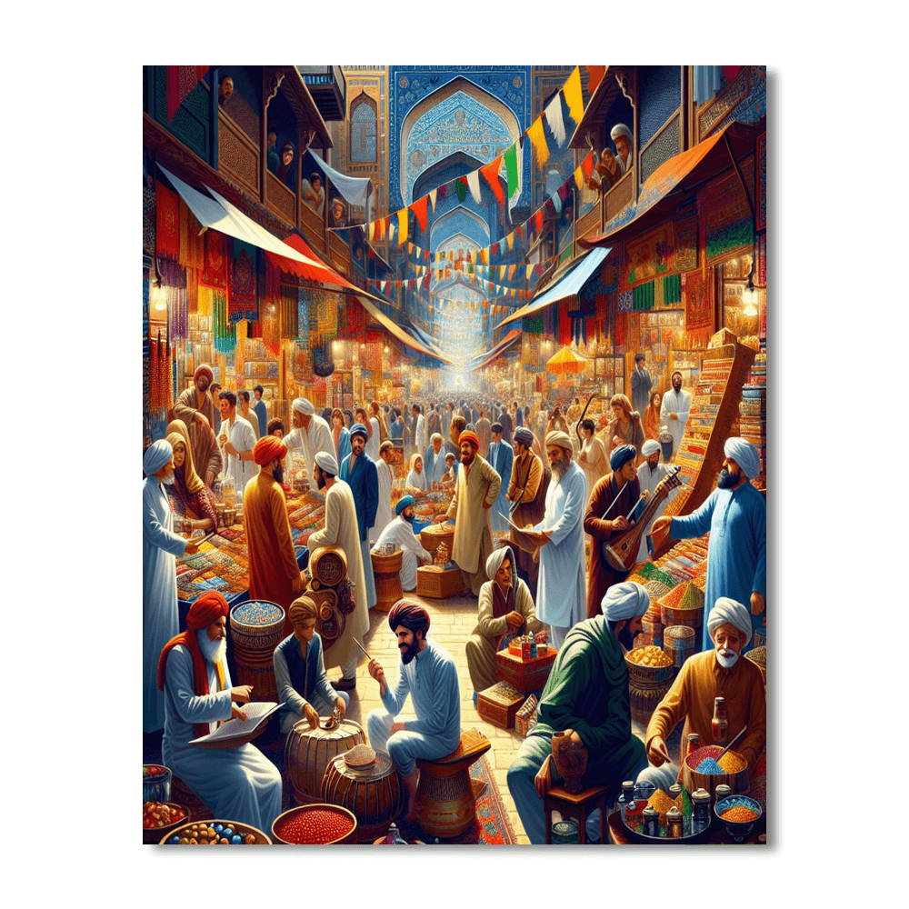 Vibrant Bazaar Delight Painting By Numbers Kit