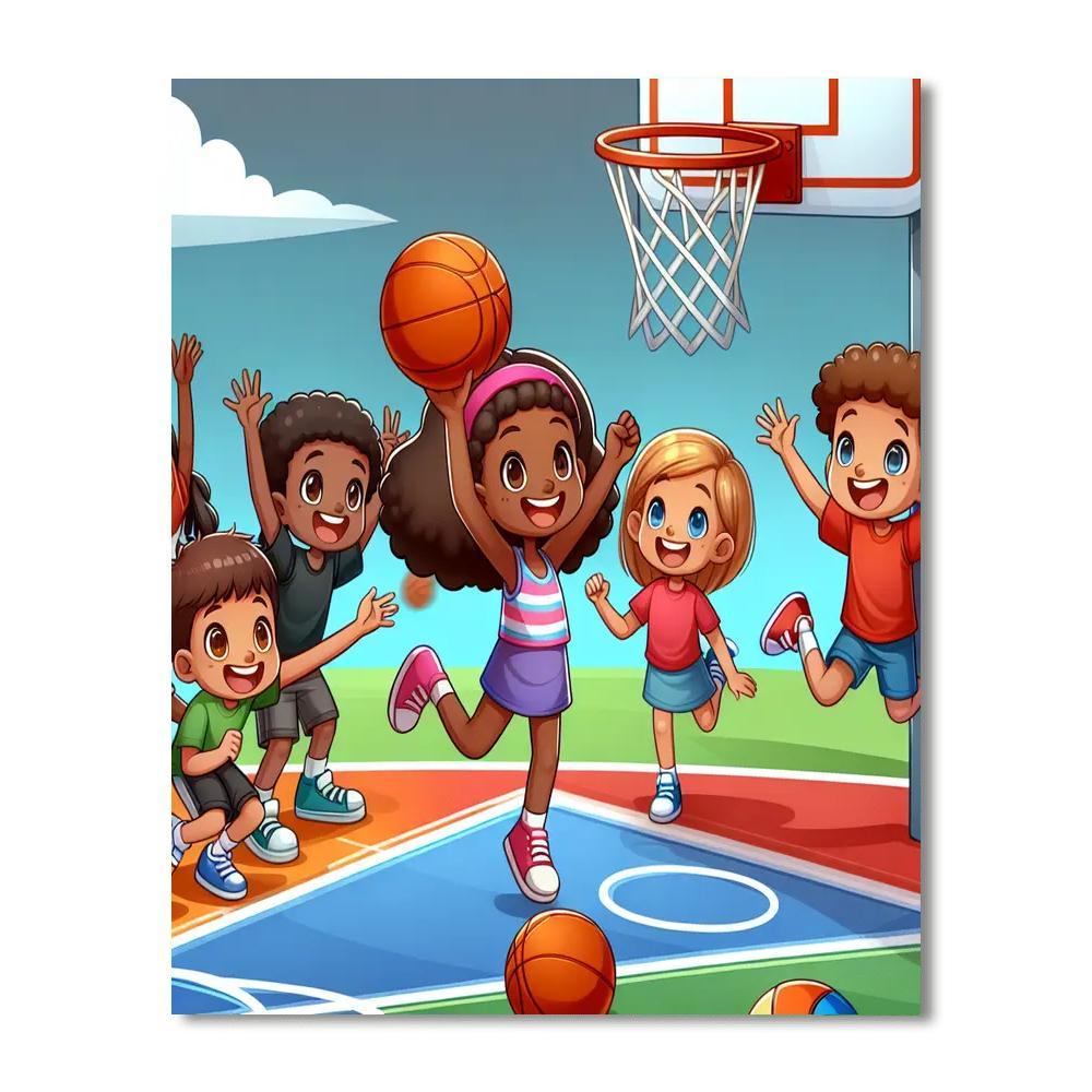 Bouncing Basketball Buddies Paint By Numbers Kits