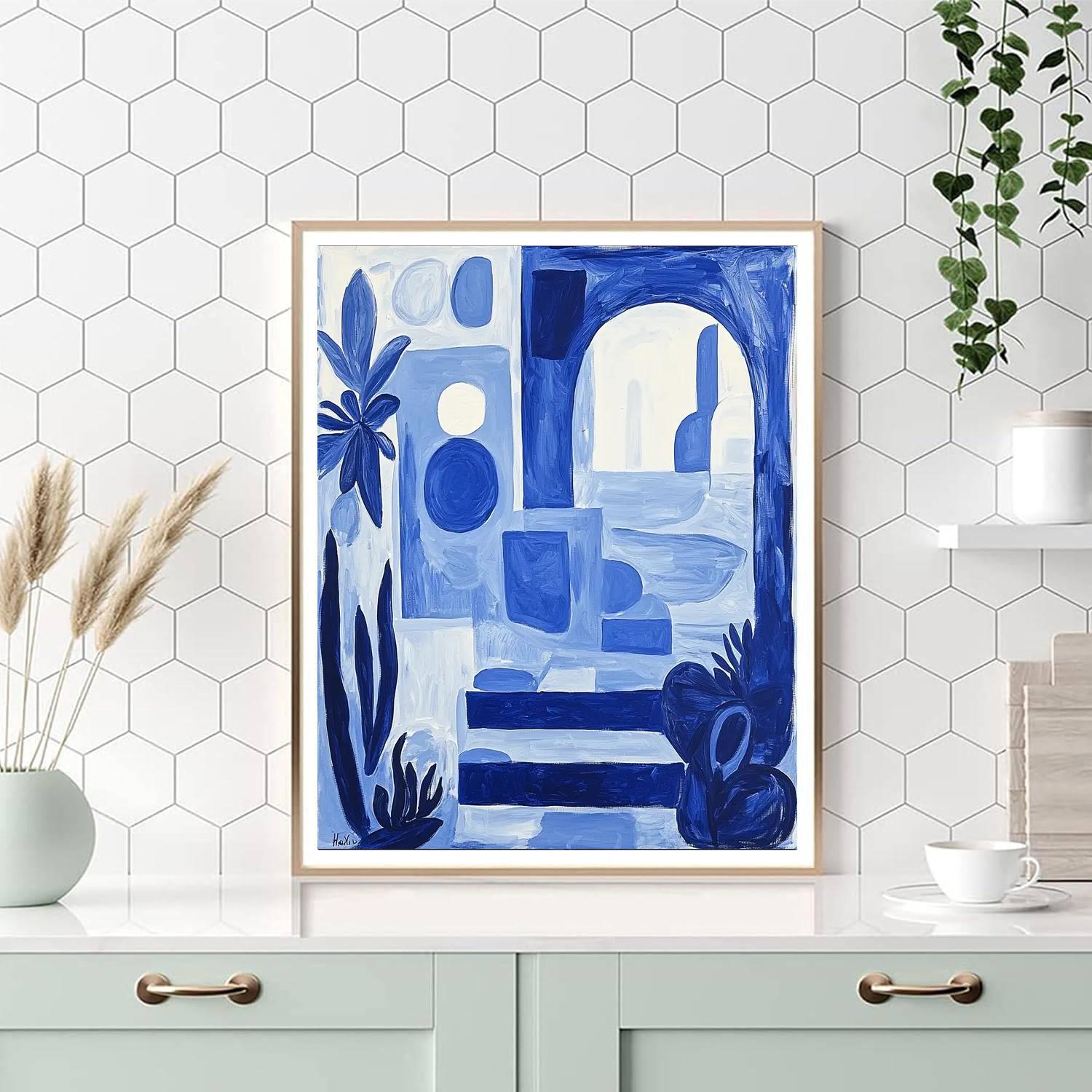 Henri Matisse Inspired Dreamscape In Blue  Number Painting