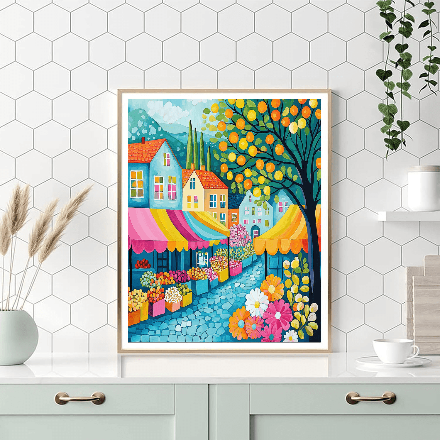 Marc Chagall Inspired Whimsical Market Day  Paint By Color