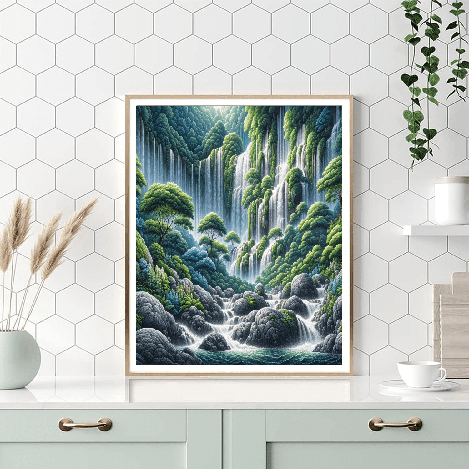 Cascading Waterfalls Paradise Painting By Numbers Kit