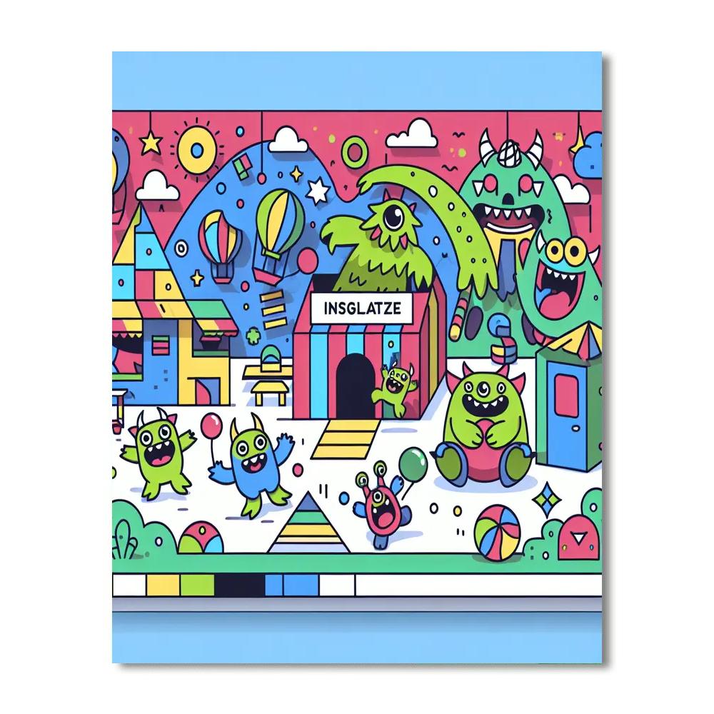 Friendly Monster's Funhouse Number Painting