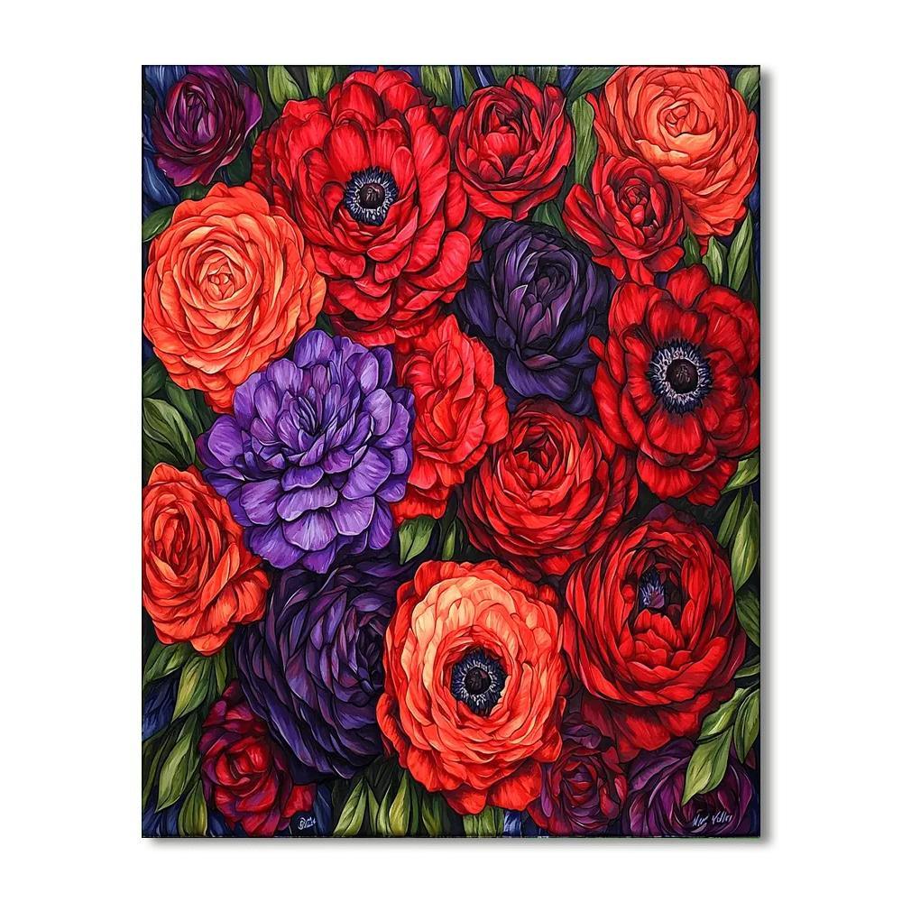 Frida Kahlo Inspired Petals Of Passion  Paint By Number