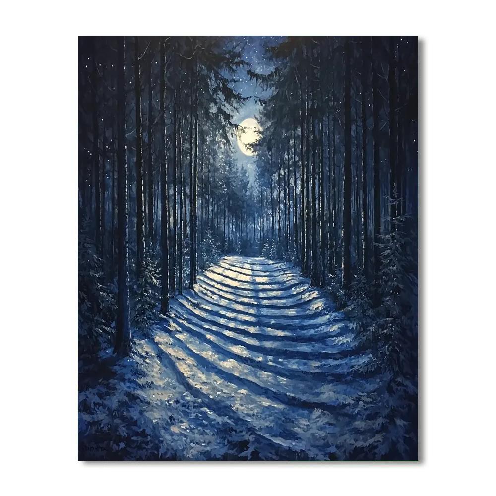 Caspar David Friedrich Inspired Nocturnal Whisper  Number Painting