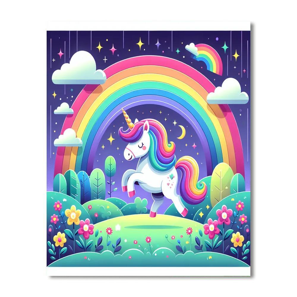 Rainbow Unicorn Realm Painting By Numbers Kit