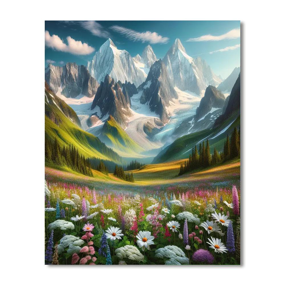 Peaceful Alpine Meadow Paint By Numbers Kits