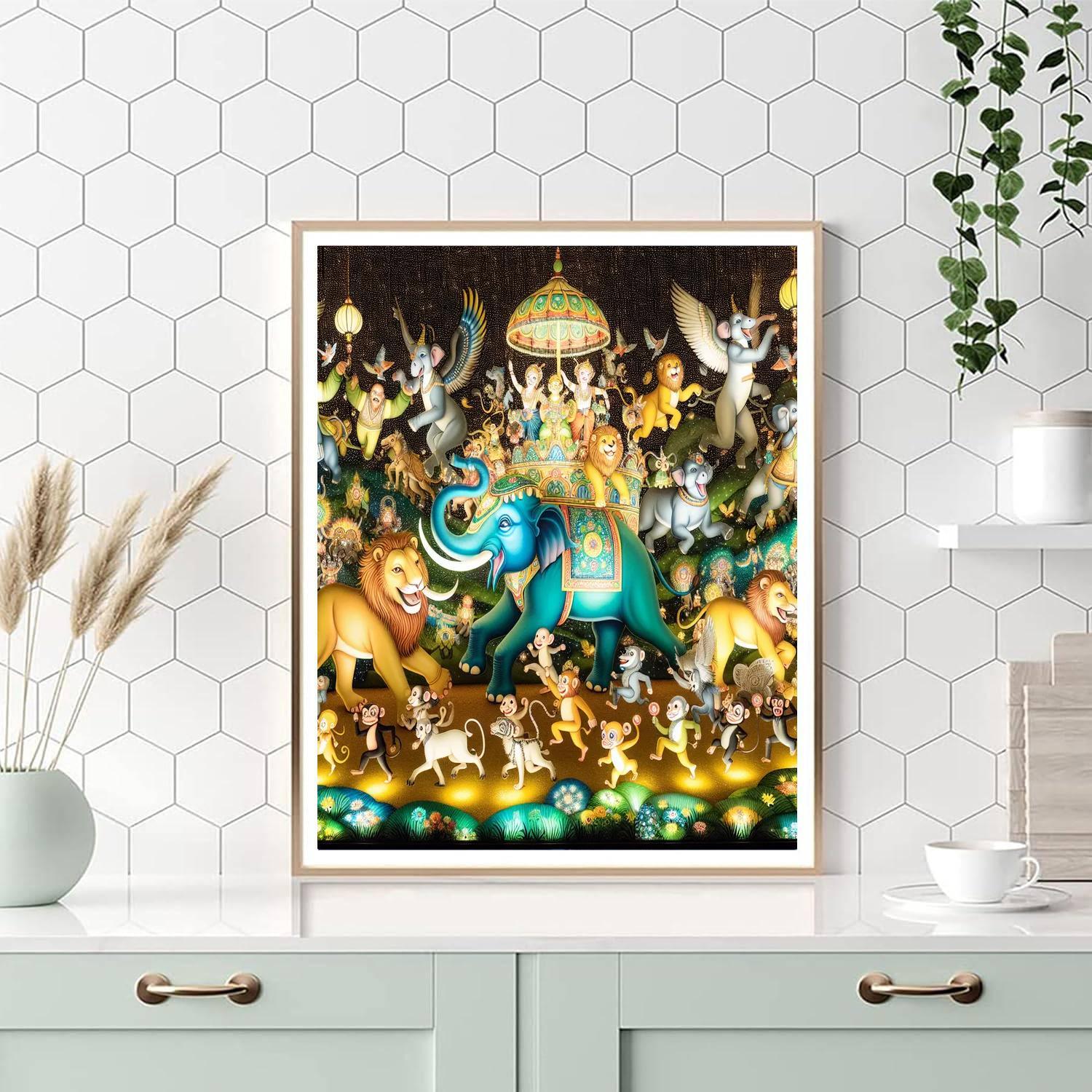 Adventurous Animal Parade Painting Number Kit