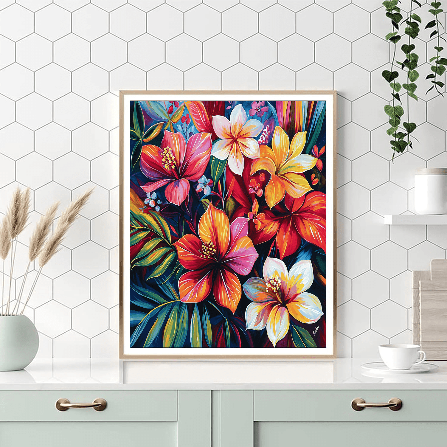 Frida Kahlo Inspired Vivid Flora  DIY Paint By Numbers