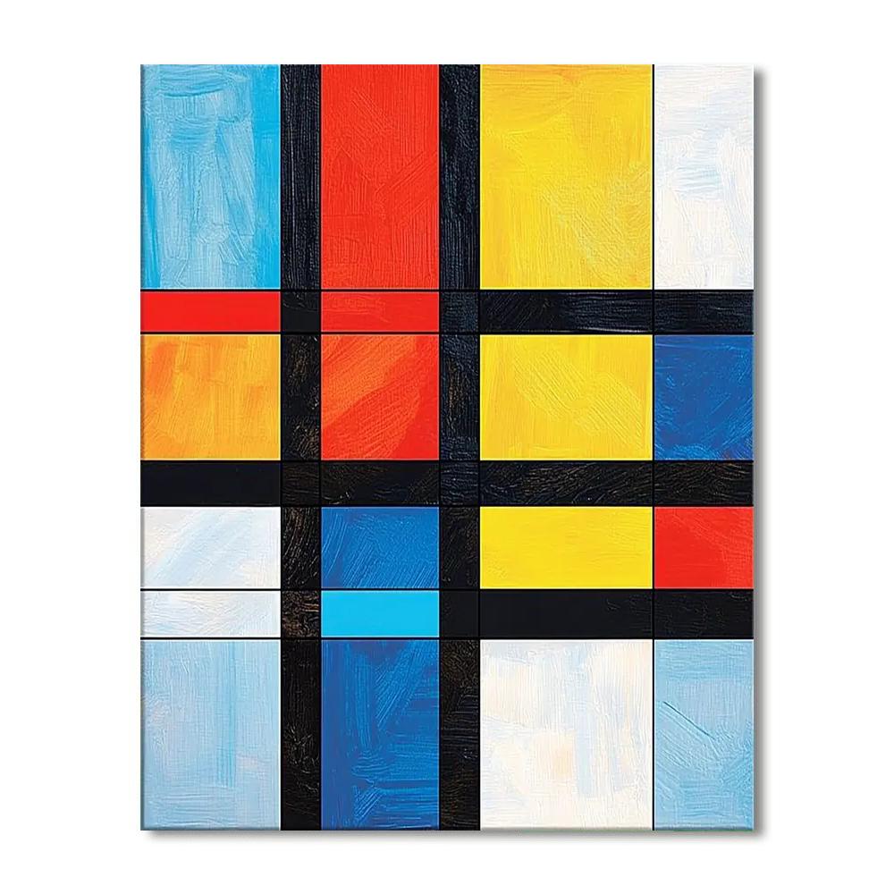 Piet Mondrian Inspired Modern Geometric Delight  Paint By Numbers
