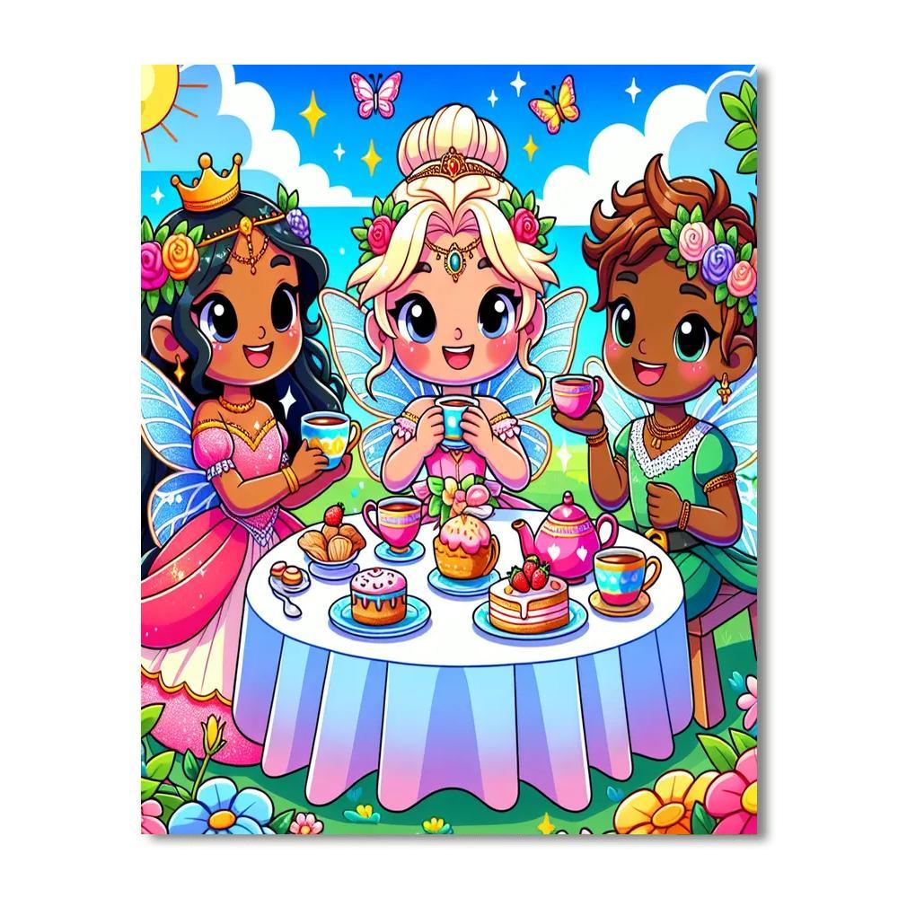 Magical Fairy Tea Party Painting By Numbers Kit